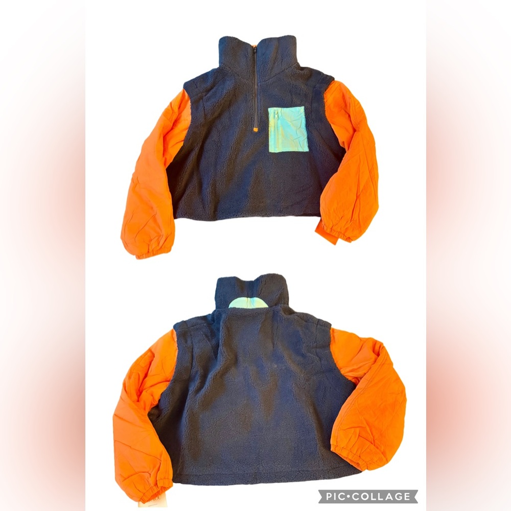 🆕 AMAZON | Fleece Sherpa Pullover | 1/2 Zip | Color Block | Oversized